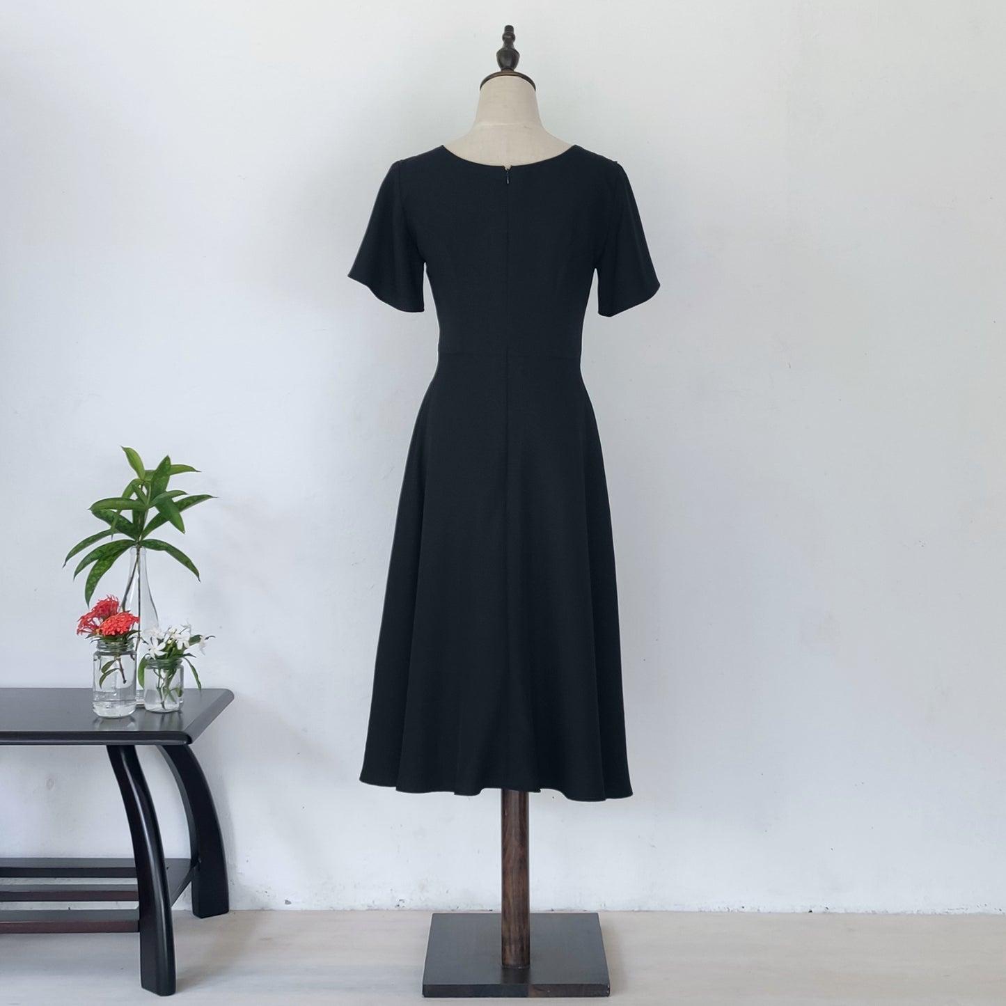 flutter sleeve little black dress | posh affaires