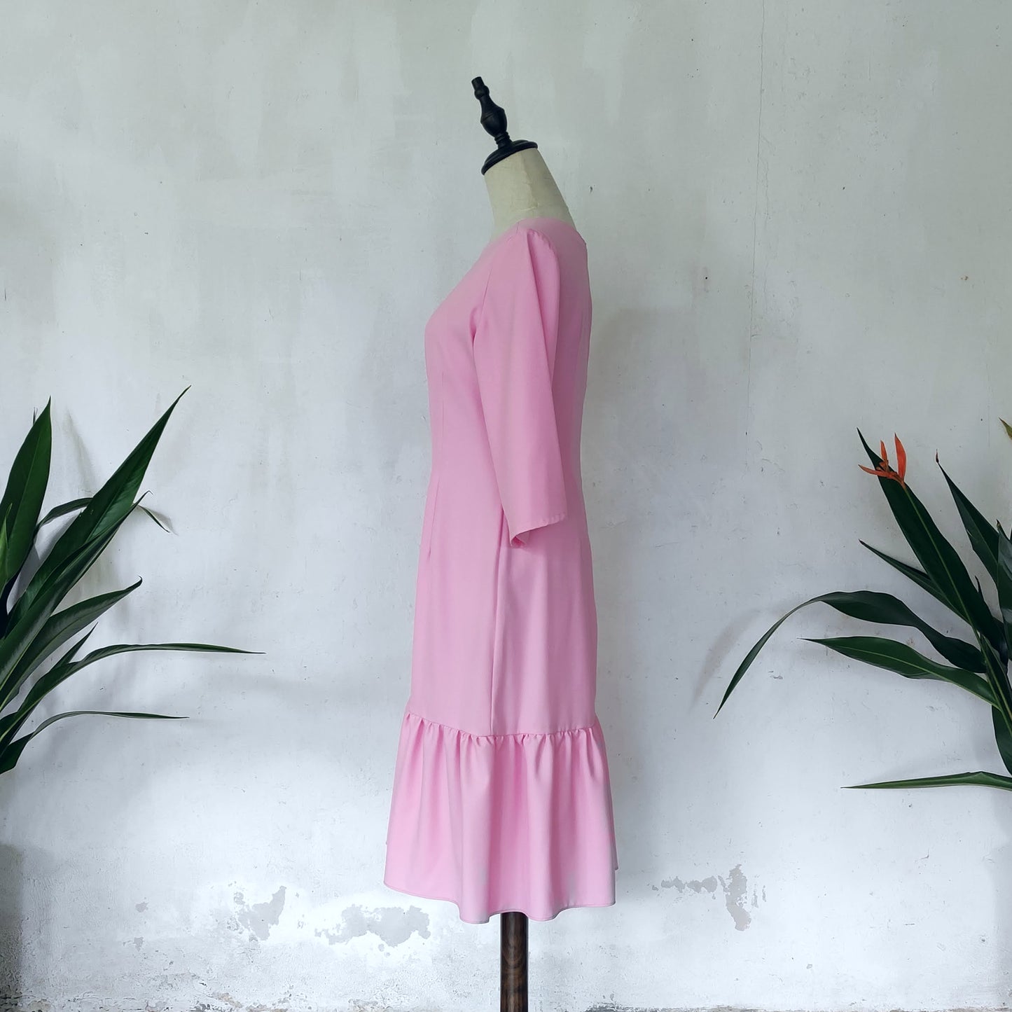 kimono sleeve midi dress | baby pink | posh affaires