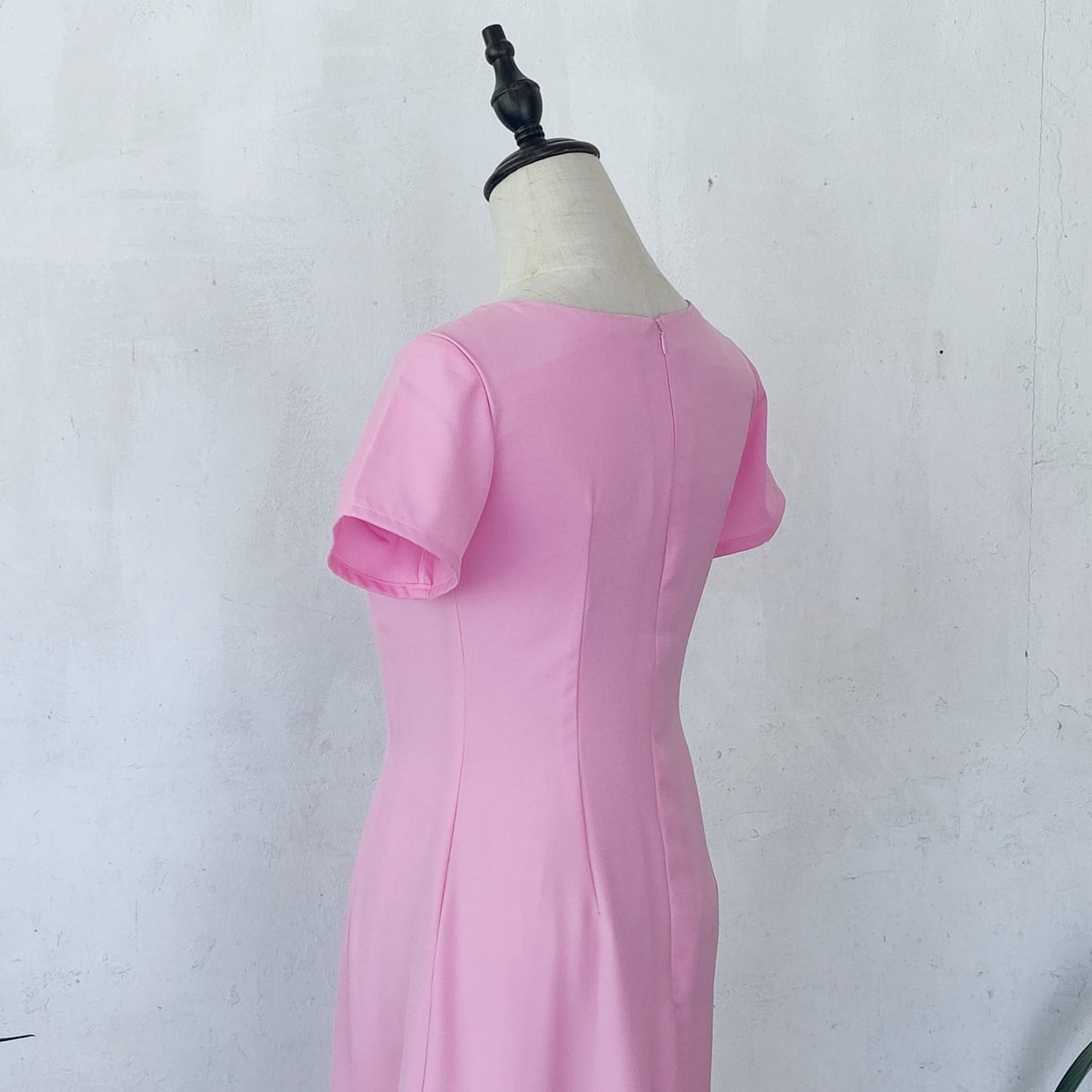 short sleeve midi dress | baby pink | posh affaires