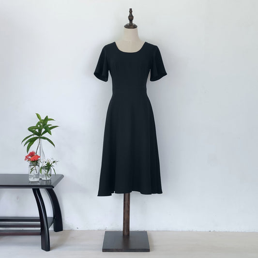 flutter sleeve little black dress | posh affaires