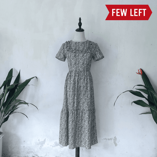 short sleeve midi dress | off white | cotton dress | posh affaires