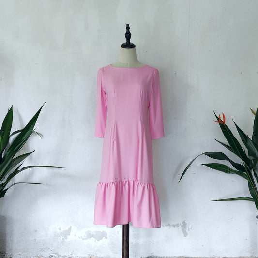 kimono sleeve midi dress | baby pink | posh affaires